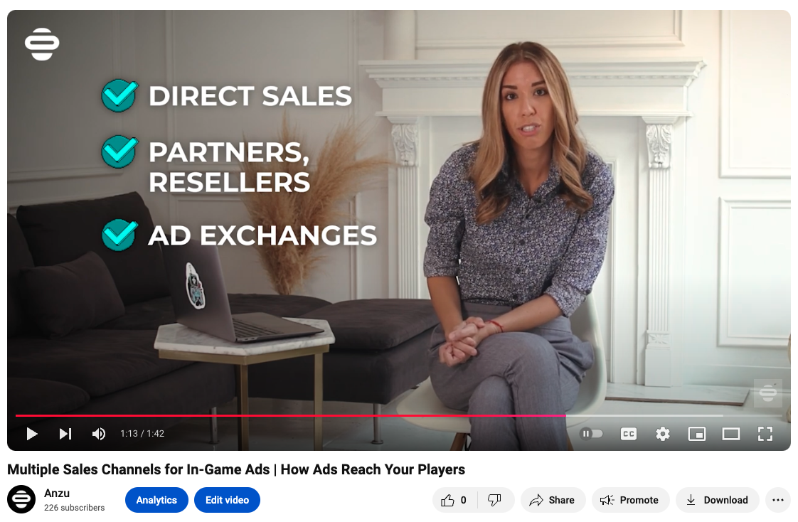 Anzu video: Multiple Sales Channels for In-Game Ads