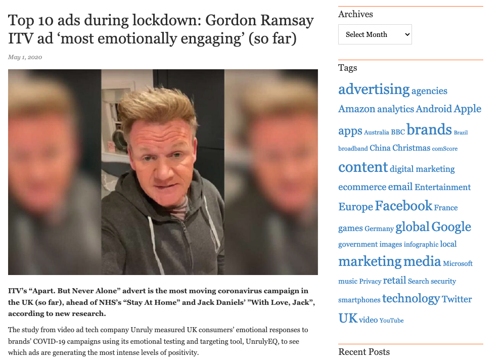 Press: Top 10 ads during lockdown